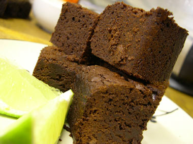 Chocolate and wasabe brownie