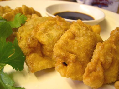 Leek and cheese gyoza