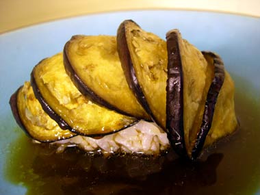 Sesame aubergine nigiri